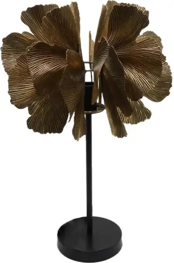 Llambë tavoline Blossom, metal, ngjyrë kafe ari e zezë, 41x41x65cm