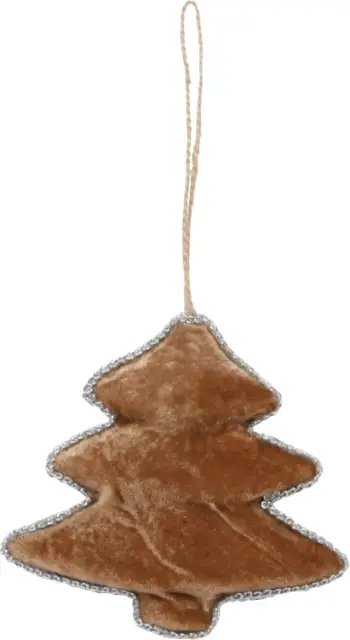 Dekor pemë Krishtlindjesh, material polyfoam dhe stof, ngjyrë ari, 12x11cm