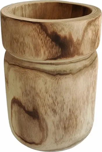 Vazo Kengo prej druri, natyrale, 26x26x38 cm