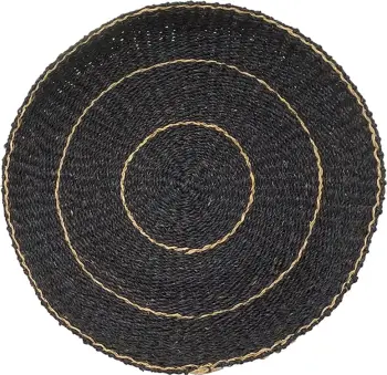 Dekor muror Jabbar Negro, kashtë deti, e zezë/natyrale, 61x61x7cm