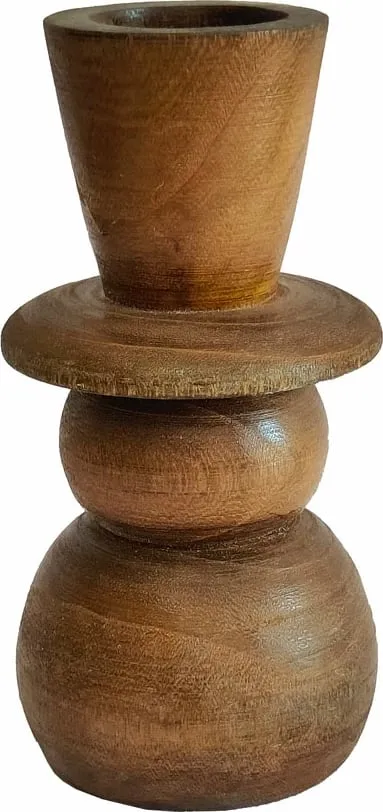 Vazo Cedar, dru, ngjyrë kafe, 13x13x27cm - 1