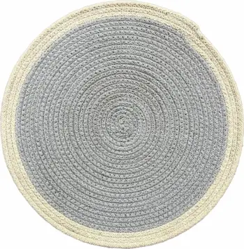 Ndamëse tavoline rrumbullake, pambuk dhe jute, ngjyrë ulliri, 38x38x0.25cm