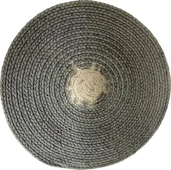 Ndamës tavoline i rrumbullakët REEF, pambuk e poliester, ngjyrë kaki-bezhë, 38x38x0.25cm