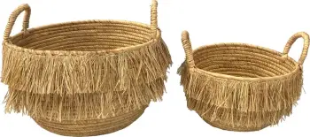 Set shporta SYROS 2 copë, 36x36x32, kashtë deti, natyrale
