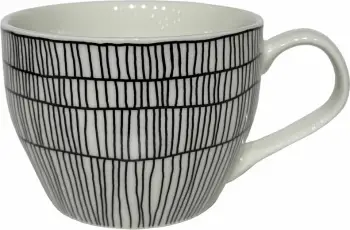 Filxhan Serax, Bone China, bardhë me të zezë, 11x11x8cm