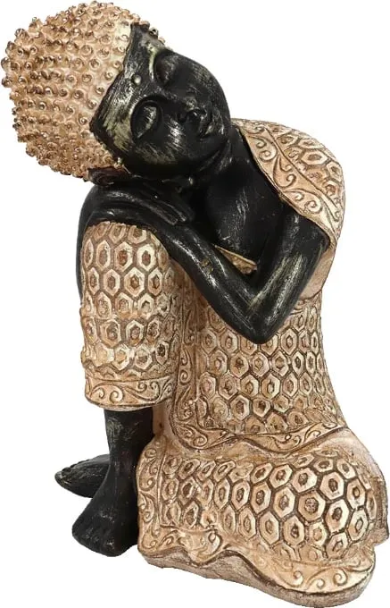 Dekor Buda pushues, polirezine, natyrale e zezë, 14x12x18cm - 1
