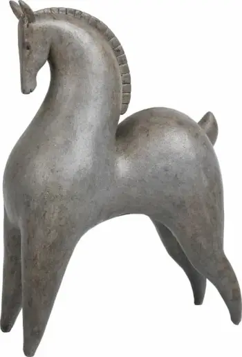 Dekor kuaj AEGEAN, polirezine, ngjyrë gri, 23x11x31cm