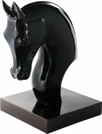 Dekor kuaj Gunner, polirezine, e zezë, 27x22x36cm