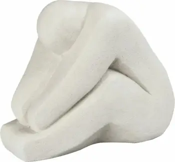 Figurë dekorative Everly, polirezine, e bardhë, 44x28x35cm