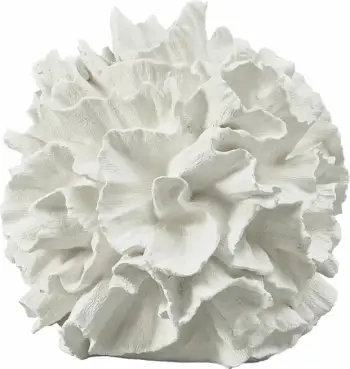 Dekor korali, polirezine, i bardhë, 24x25x24cm