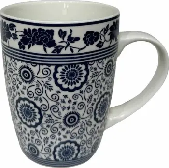Filxhan Felicia, porcelan Bone China, bardhë me detaje blu, 8x8x11cm