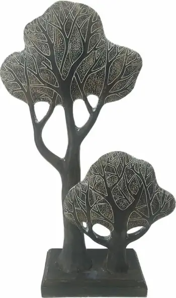 Dekor pemë FORET 1, polirezine, kafe-bezhë, 27x9x44cm