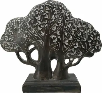 Dekor pemë FORET 3, polirezine, kafe-bezhë, 34x9x28cm