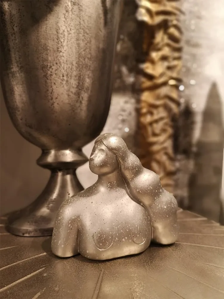 Figurë dekorative abstrakte, argjend, 20x10x19cm - 3
