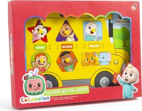 CoComelon Wooden Bus Peg Board - 1