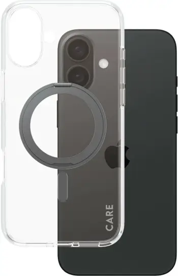 Mbështjellës PanzerGlass CARE Case Feature me Kickstand MagSAFE për iPhone 16 Plus, transparent