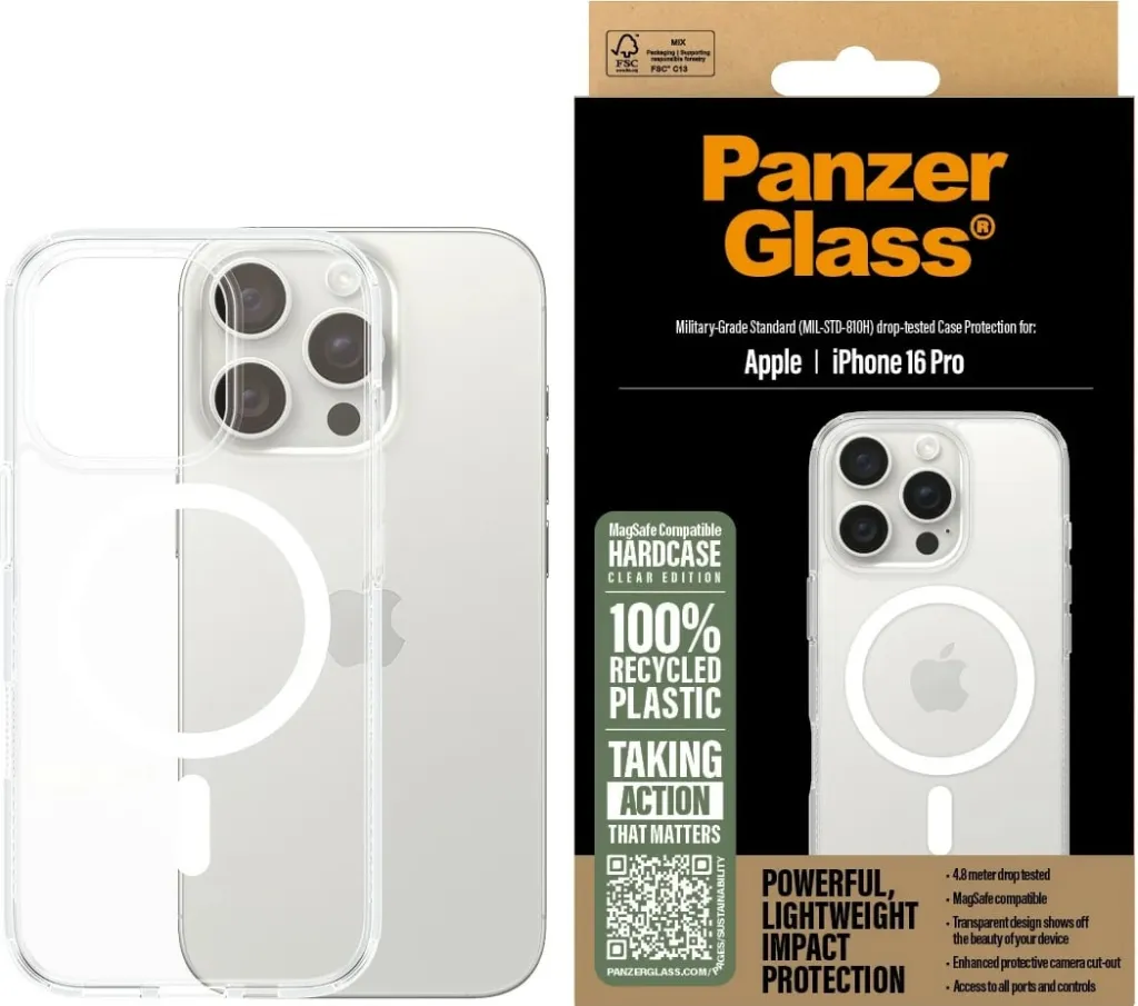 Mbështjellës PanzerGlass HardCase MagSAFE për iPhone 16 Pro, transparent - 2