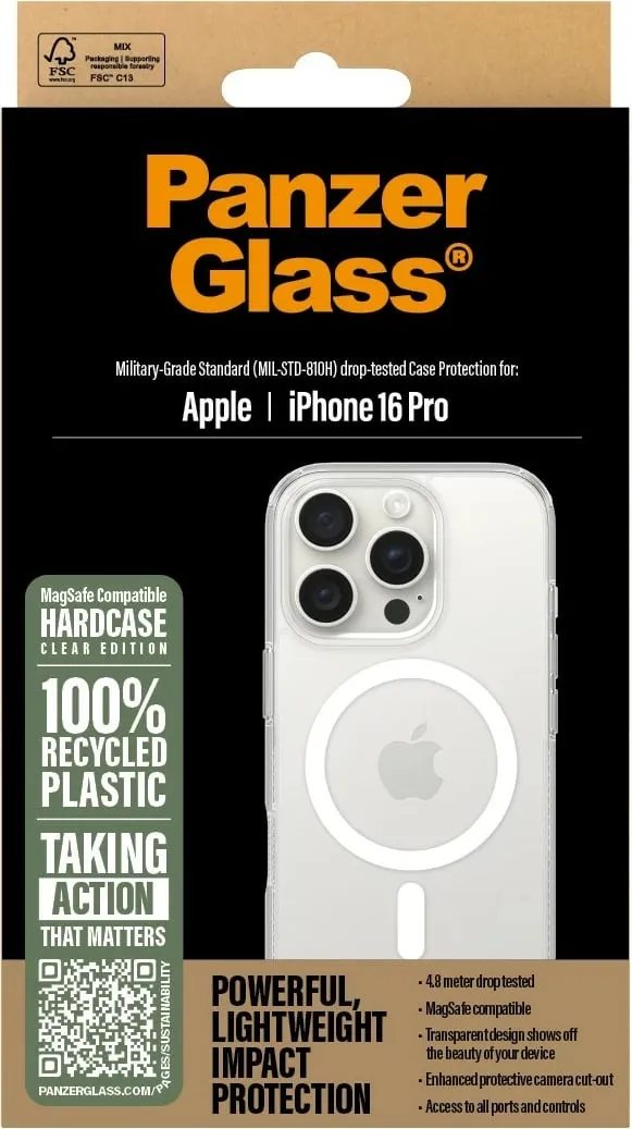 Mbështjellës PanzerGlass HardCase MagSAFE për iPhone 16 Pro, transparent - 3