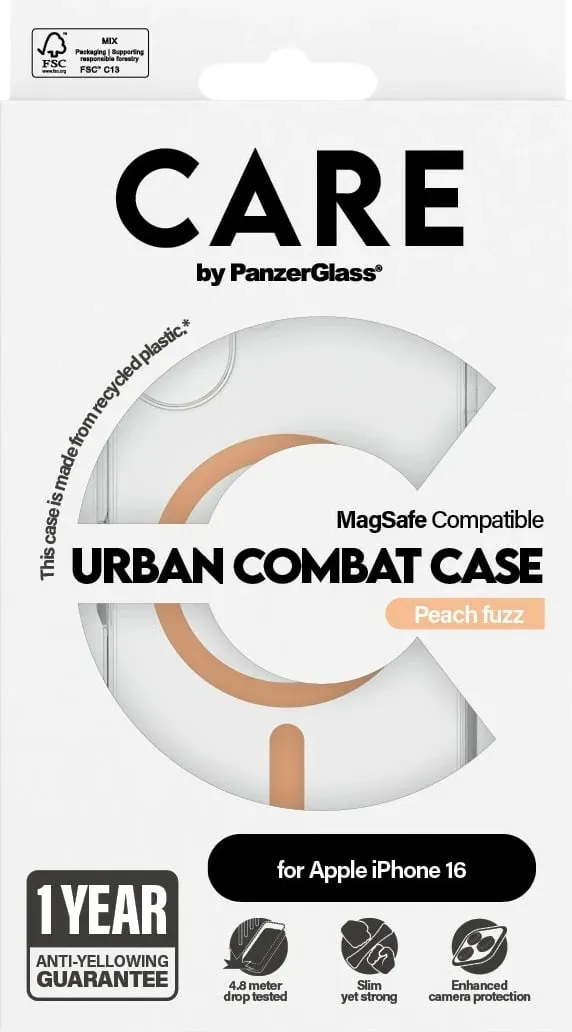 Mbështjellës PanzerGlass CARE Case Flagship Peachy MagSAFE për iPhone 16, transparent - 3
