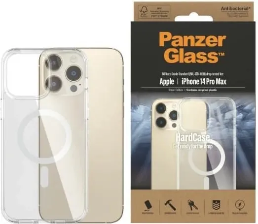 Mbështjellës PanzerGlass HardCase me MagSafe për iPhone 14 Pro Max, Transparent - 1