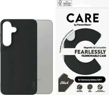 Mbështjellës PanzerGlass CARE për Samsung Galaxy S25 Plus, silikon, i zi