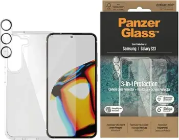 Mbështjellës + mbrojtës ekrani PanzerGlass për Samsung Galaxy S23, transparent