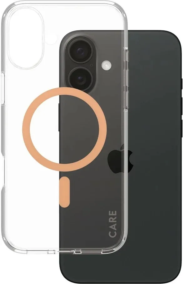 Mbështjellës PanzerGlass CARE Case Flagship Peachy MagSAFE për iPhone 16 Plus, transparent - 1