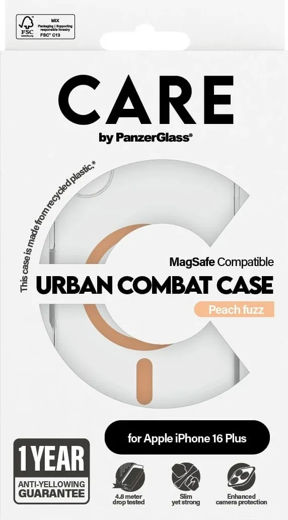 Mbështjellës PanzerGlass CARE Case Flagship Peachy MagSAFE për iPhone 16 Plus, transparent - 3