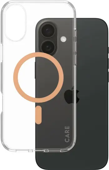 Mbështjellës PanzerGlass CARE Case Flagship Peachy MagSAFE për iPhone 16 Plus, transparent