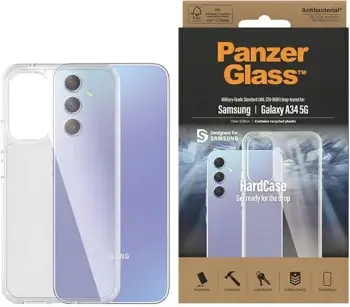 Mbështjellës PanzerGlass HardCase antibakterial, për Samsung Galaxy A34 5G, transparent