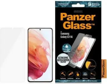 Xham mbrojtës PanzerGlass për Samsung Galaxy S21, antibakterial, me kornizë të zezë