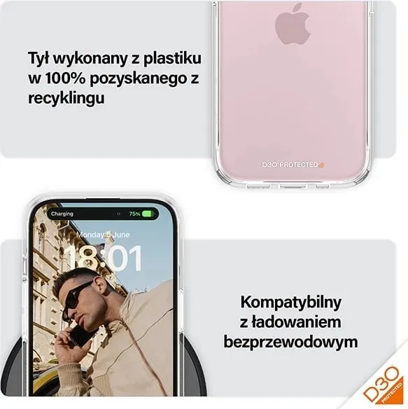 Mbështjellës PanzerGlass HardCase me D3O për iPhone 15/14/13, Transparent - 3