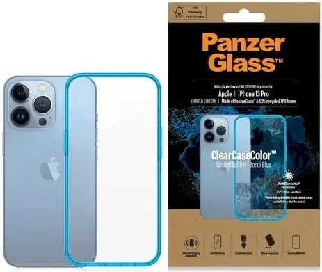 Mbështjellës PanzerGlass ClearCase, për iPhone 13 Pro, Transparent Blu - 1