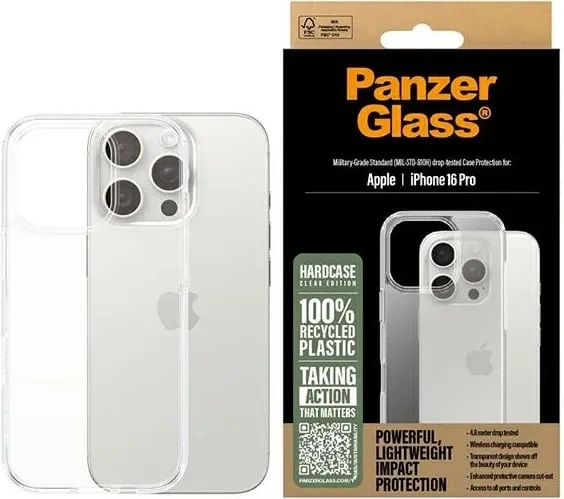 Mbështjellës PanzerGlass HardCase për iPhone 16 Pro 6.3", Transparent - 1
