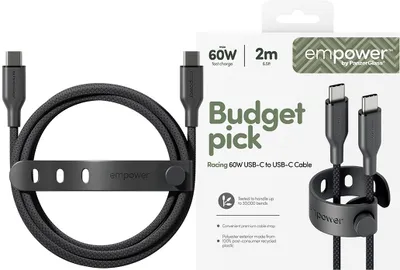 Kabllo USB C PanzerGlass Empower by Racing, 60W, 2m, e zezë - 2