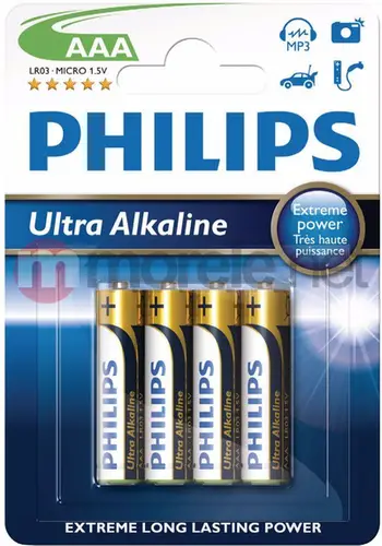 Bateri Philips Ultra AAA / R03, 1.5 V, 4 copë