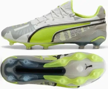Këpucë futbolli Puma King Ultimate Forever FG AG, për meshkuj, gri e gjelbër