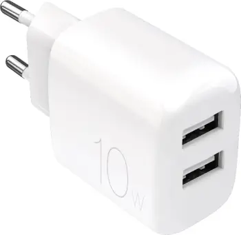 Karikues muri Puro PROLITE, 10W, 2x USB-A, Bardhë