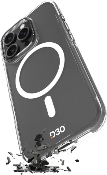 Mbështjellës Puro Impact Clear D3O MagSafe për iPhone 16 Plus, Transparent