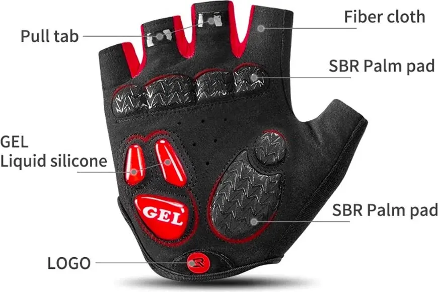 Doreza çiklizmi Rockbros S169BR, L, e zezë/e kuqe - 8