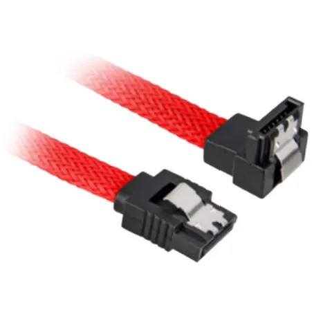 Kabllo SATA III Sharkoon 0.45m, 90°, e kuqe/zezë - 1