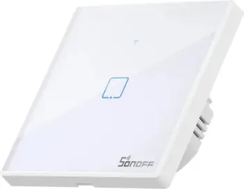 Çelës muri smart Sonoff T2 EU US, me prekje, Wi Fi RF 433MHz, i bardhë