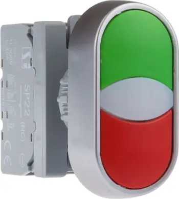 Buton kontrolli Spamel, 22 mm, i gjelbër/kuq