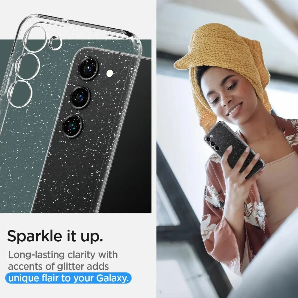 Mbrojtëse për celular Samsung Galaxy S23 Spigen Liquid Crystal Glitter, transparente - 3