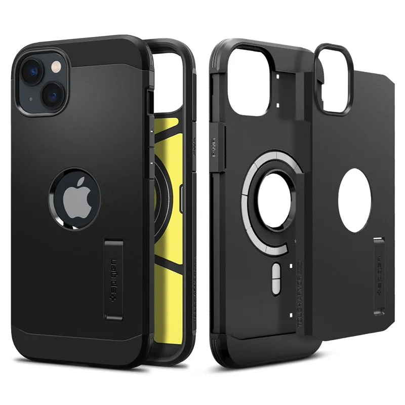 Mbështjellës për iPhone 14 Spigen Tough Armor MagSafe, i zi - 1
