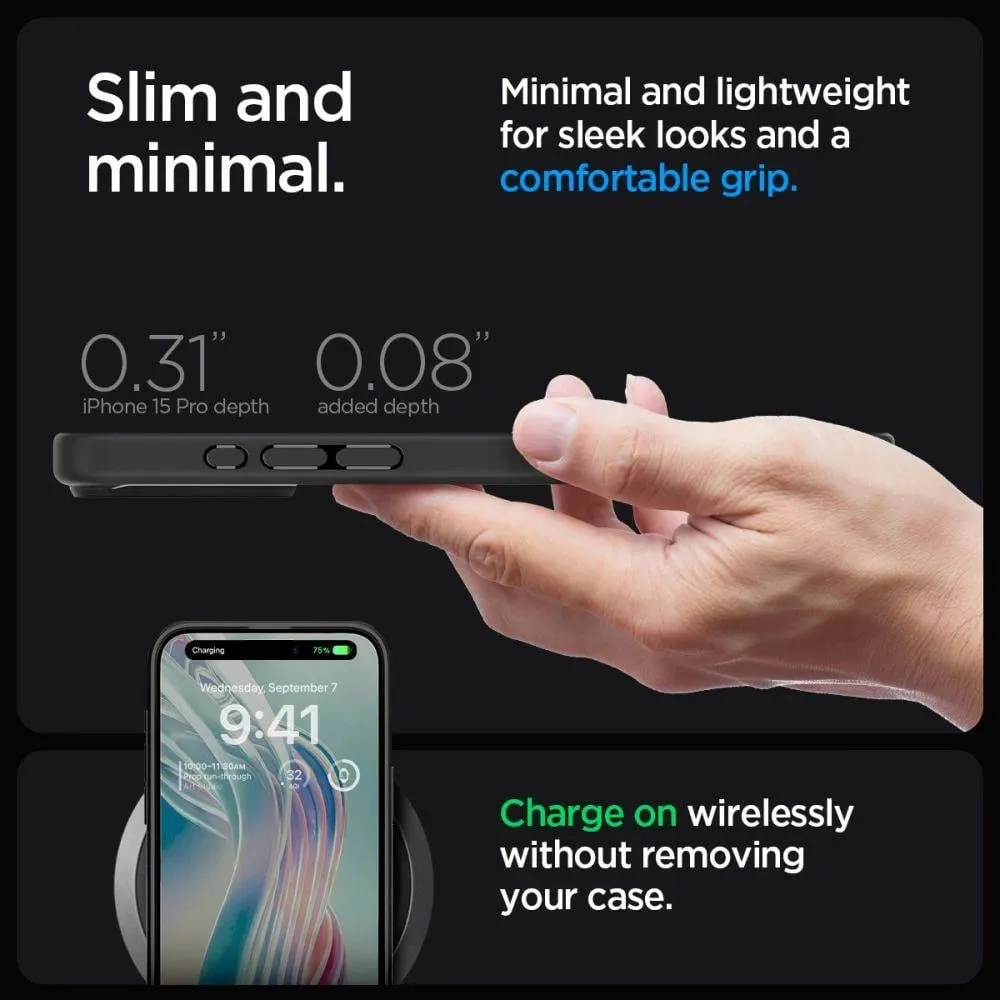 Mbrojtëse për celular iPhone 15 Pro Max Spigen Ultra Hybrid, e zezë - 11
