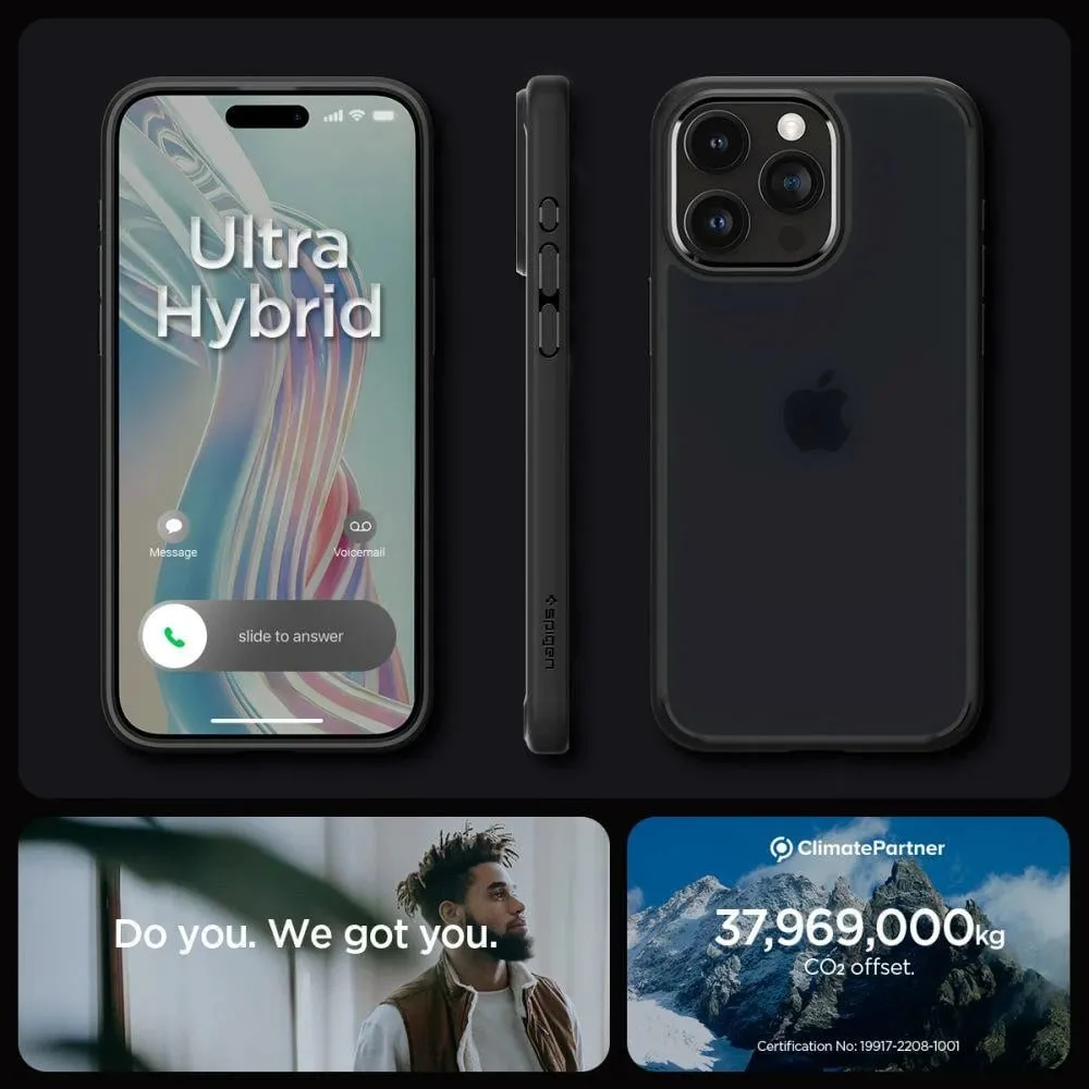 Mbrojtëse për celular iPhone 15 Pro Max Spigen Ultra Hybrid, e zezë - 12