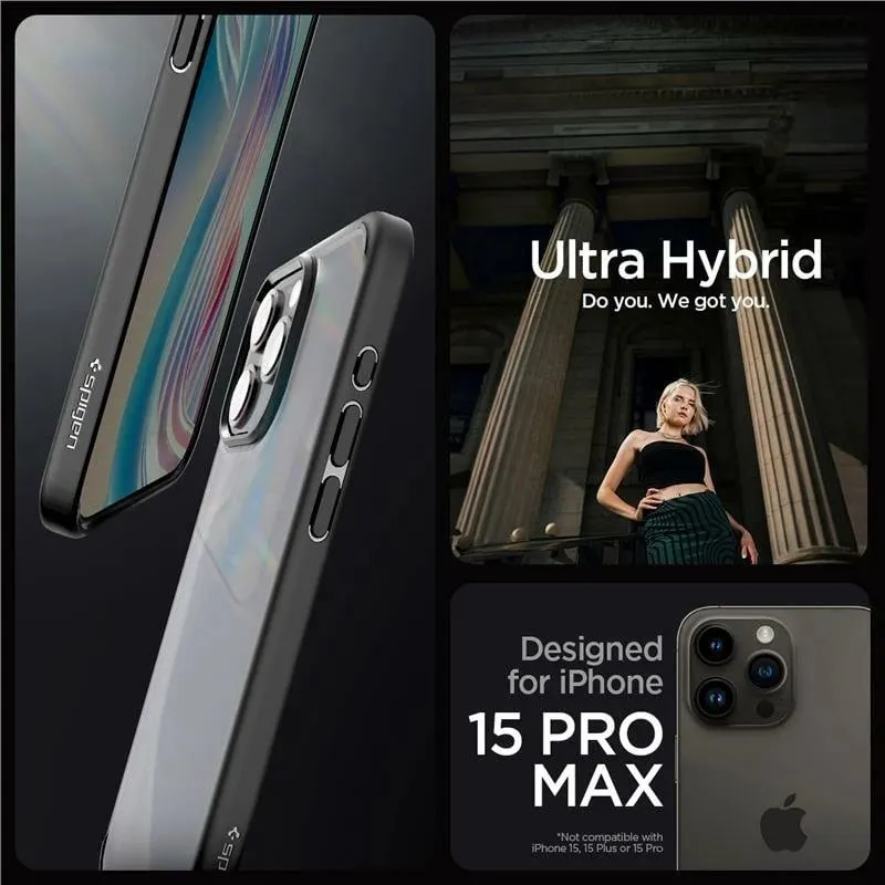 Mbrojtëse për celular iPhone 15 Pro Max Spigen Ultra Hybrid, e zezë - 3