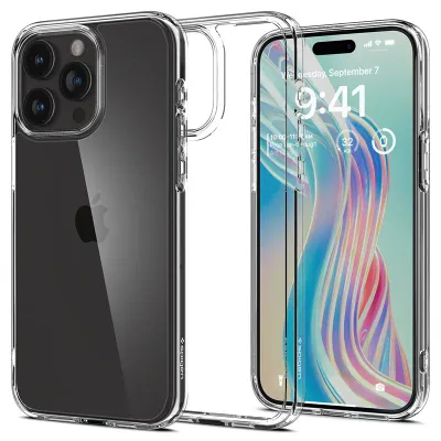Mbrojtëse për celular iPhone 15 Pro Max Spigen Ultra Hybrid, transparente - 1
