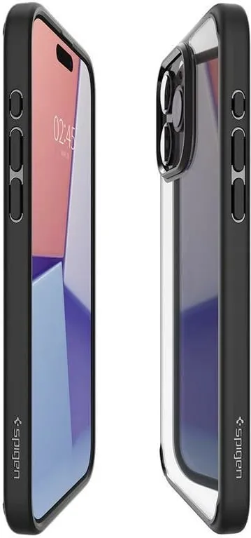Mbrojtëse për celular Spigen Crystal Hybrid, për iPhone 15 Pro, e zezë - 12